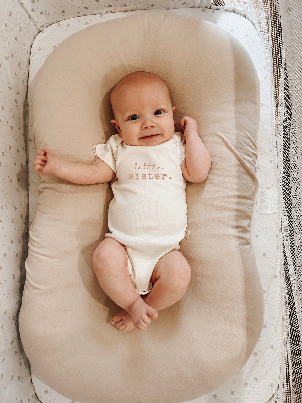 Little Sister Clay Organic Cotton Short Sleeve Baby Bodysuit - view 3
