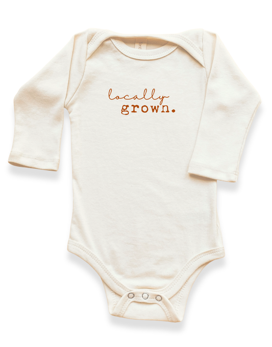 Locally Grown Organic Bodysuit Long Sleeve - 0-3M, 3-6M, 6-12M, 12-18M