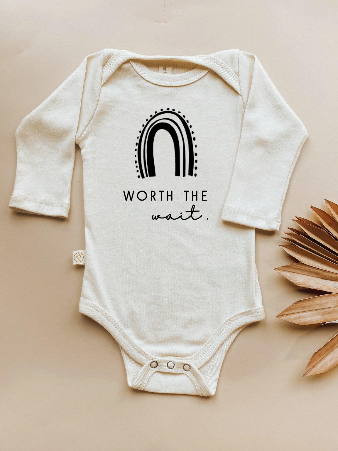 Worth the Wait Rainbow Organic Bodysuit Long Sleeve - 0-3M, 3-6M, 6-12M, 12-18M, 18-24M - view 3