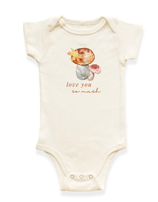 Love You So Mush Organic Baby Bodysuit - 0-3M, 3-6M, 6-12M, 12-18M