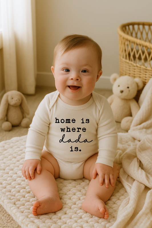 Home is Where Dada is Organic Bodysuit Long Sleeve - view 2