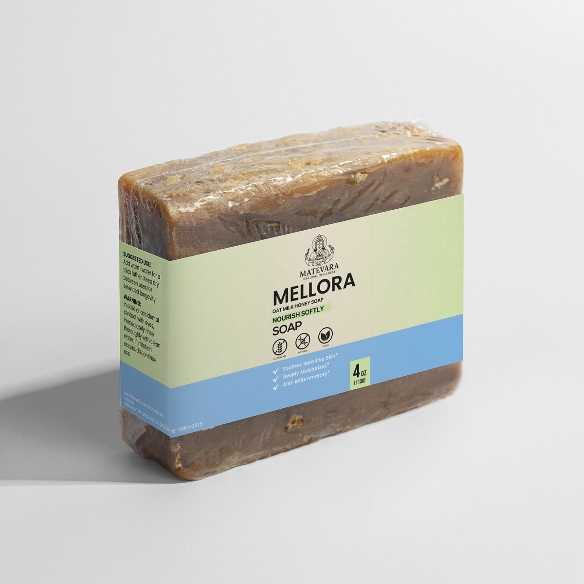 Mellora Oat Milk Honey Soap |Natural Bar Soap for Sensitive Skin - 4oz - view 6