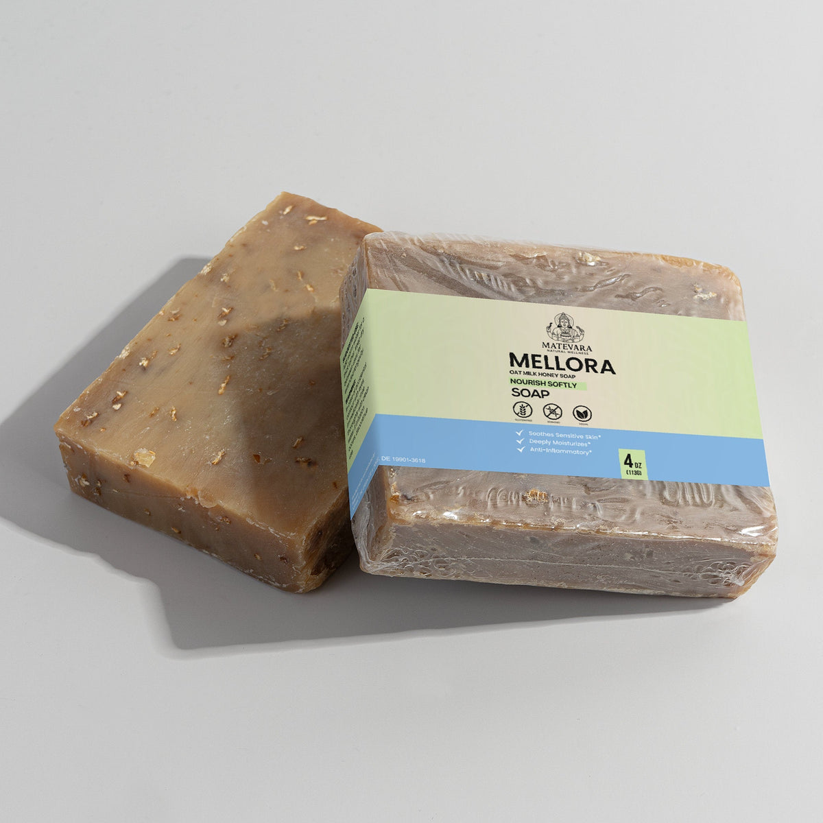 Mellora Oat Milk Honey Soap |Natural Bar Soap for Sensitive Skin - 4oz - view 4