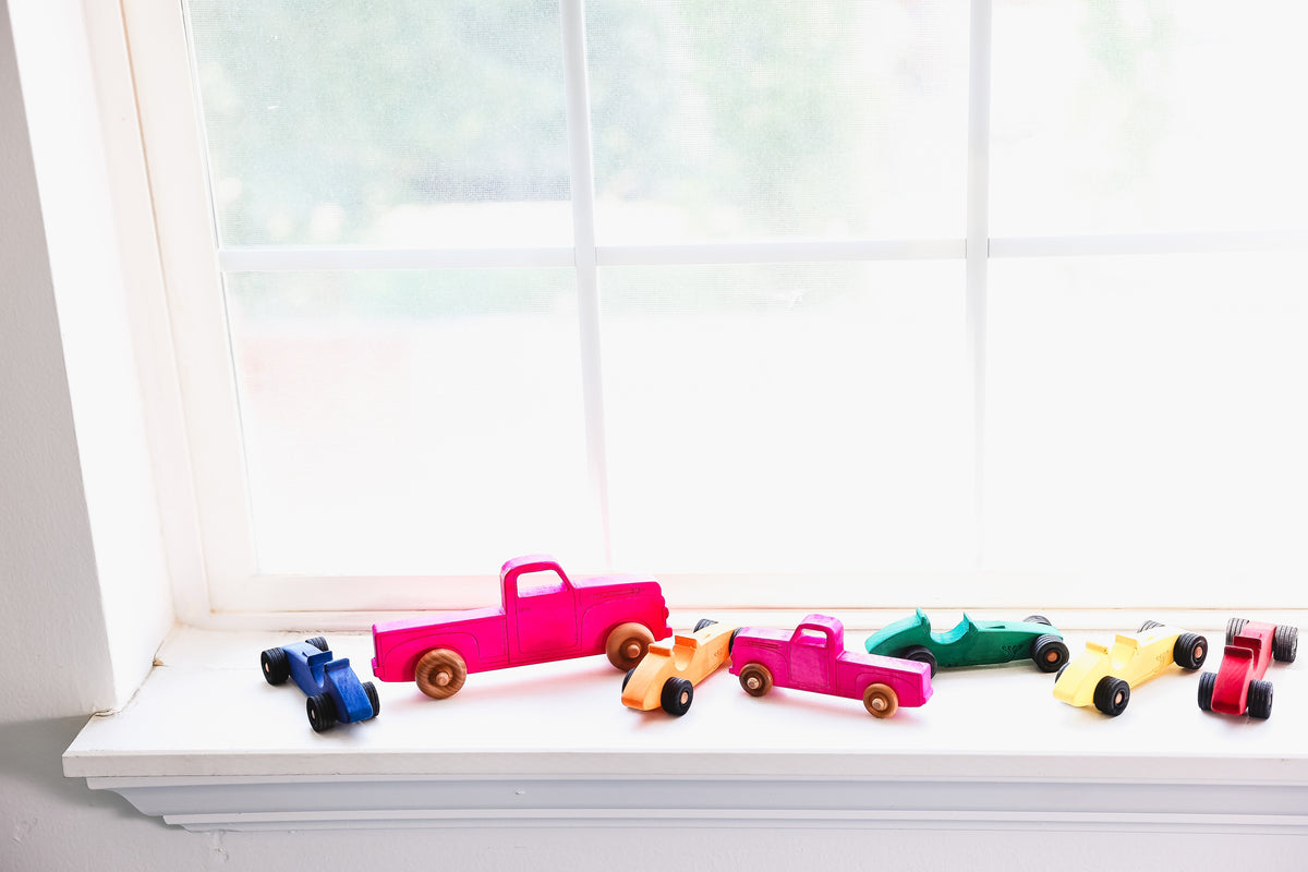 Montessori Educational 9" Pink Wooden Pickup Truck for Toddlers 1–3 - view 6