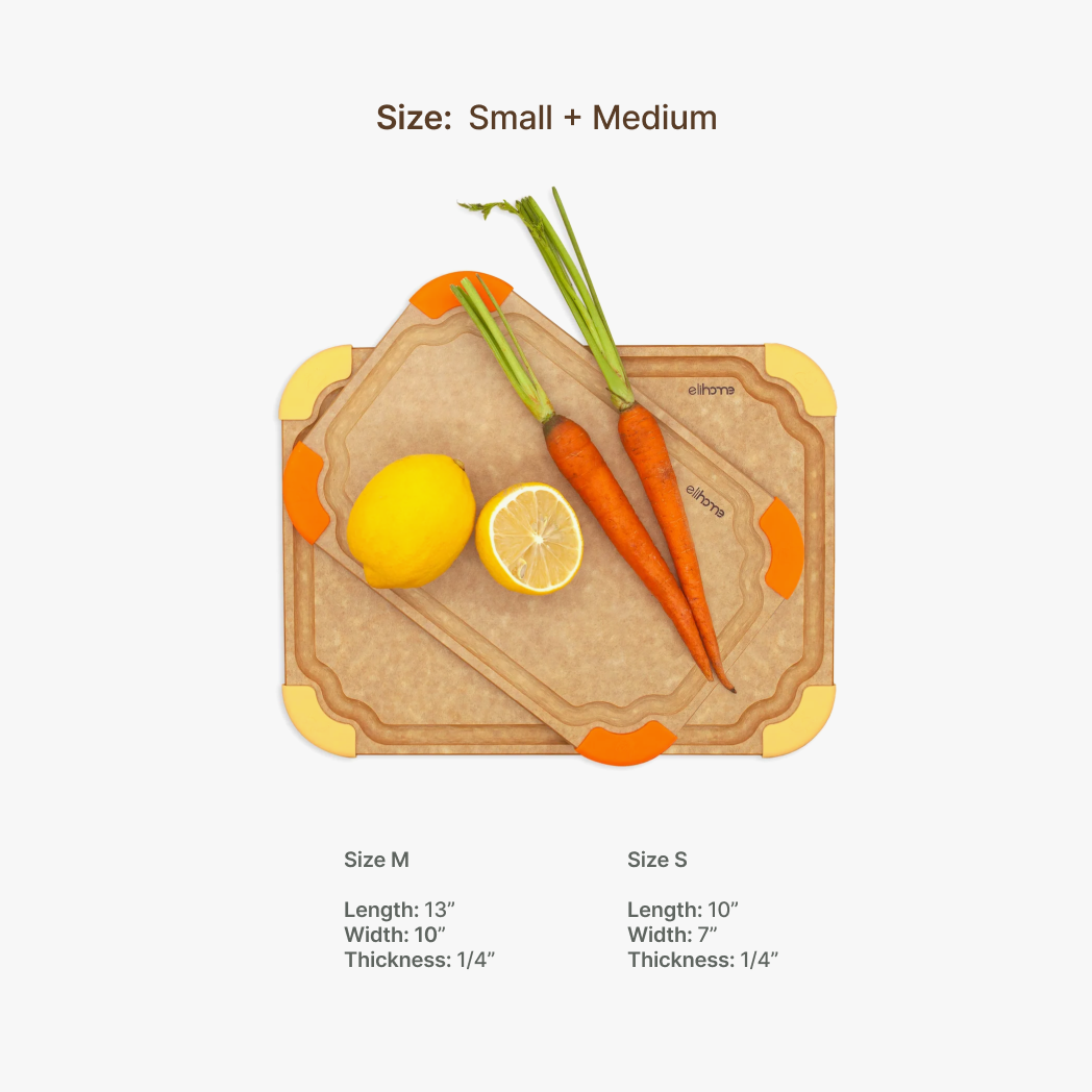 Premium Series 2 Pieces Cutting Board Set - Non Slip & Color Code (S+M) — Elihome