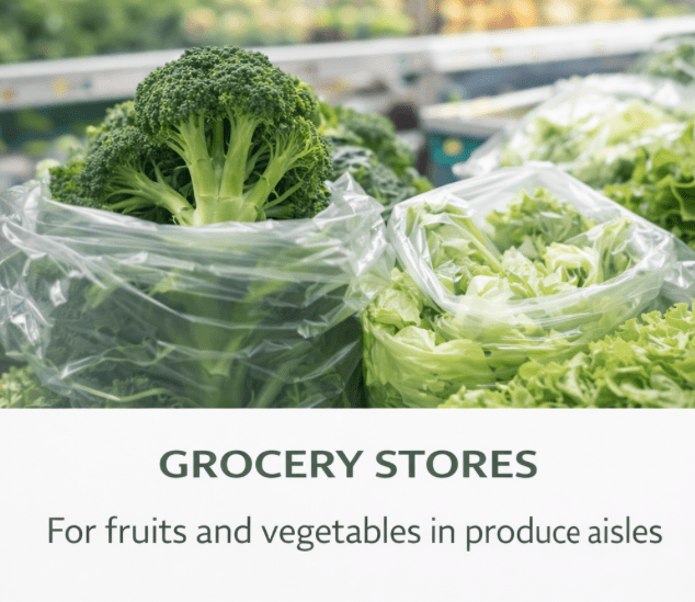 Produce Bags on Roll - 100 Count - Clear - 14" x 17" - Reusable Style - view 4