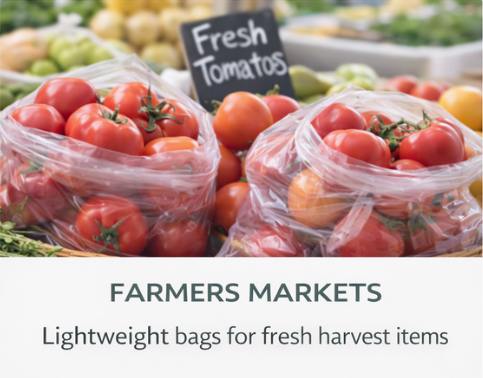 Produce Bags on Roll - 100 Count - Clear - 14" x 17" - Reusable Style - view 5