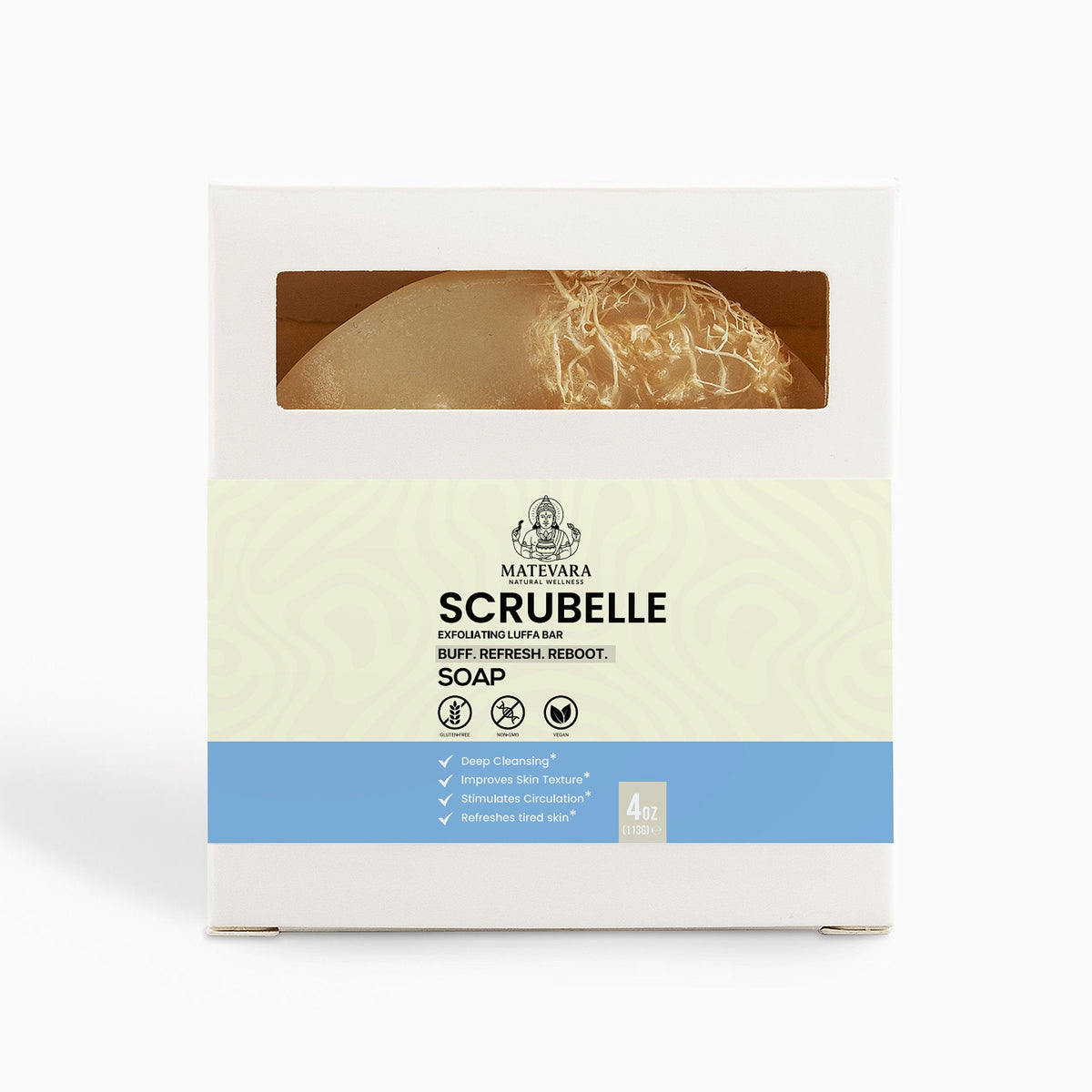 Scrubelle Exfoliating Luffa Bar |Handmade Exfoliating Bar - 4 oz