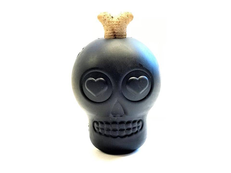 Magnum Sugar Skull Dog Chew Toy & Treat Dispenser - USA Made - SodaPup - view 5