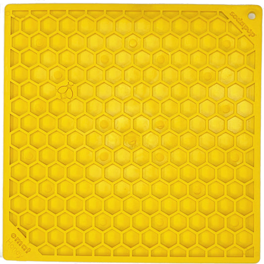 Honeycomb eMat - Enrichment Lick Mat for Dogs and Cats - Honeycomb E-Mat - large yellow