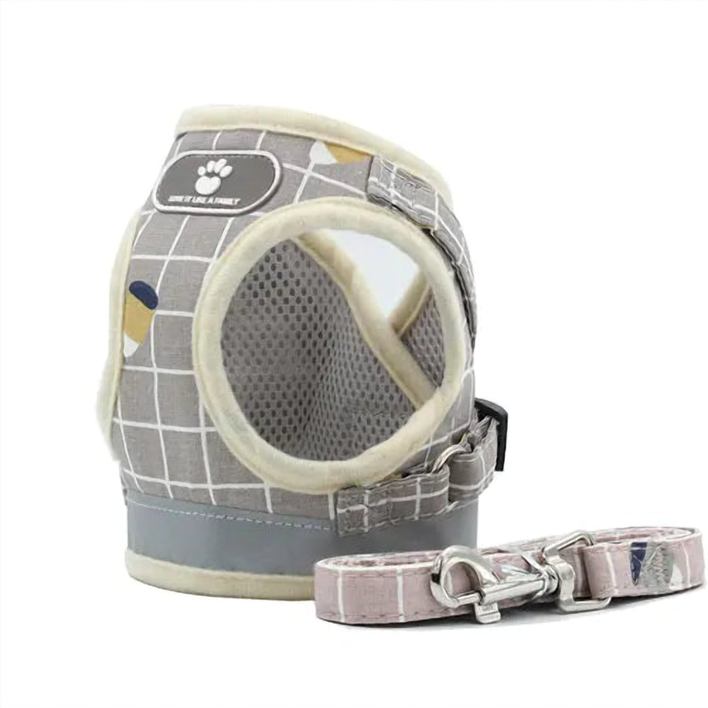 Reflective Dog Harness And Leash Set Nylon Mesh Kitten Puppy Dogs Vest Harness Leads Pet Clothes For Small Dogs - image 9