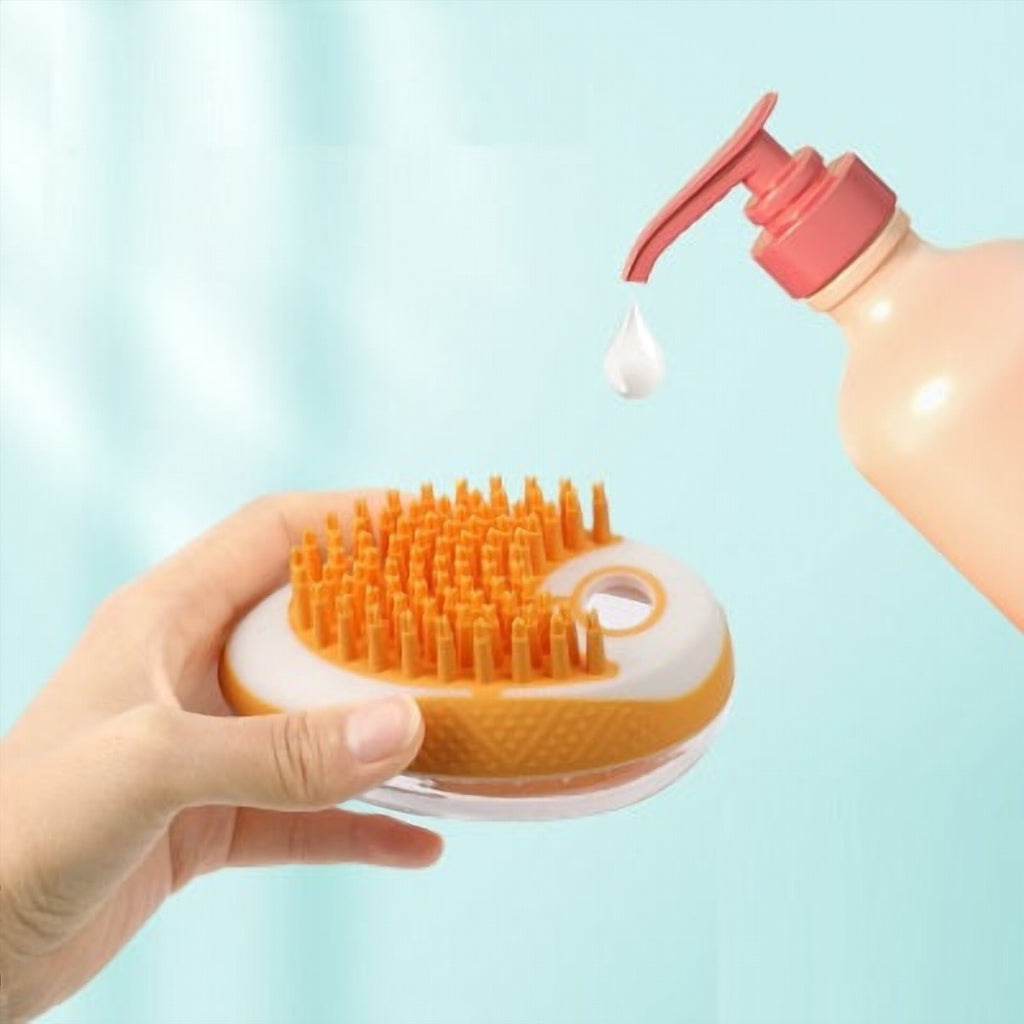 Dog Bath Brush 2-in-1 Pet SPA Massage Comb Soft Silicone Pets Shower Hair Grooming Cmob Dog Cleaning Tool Pet Products - imag