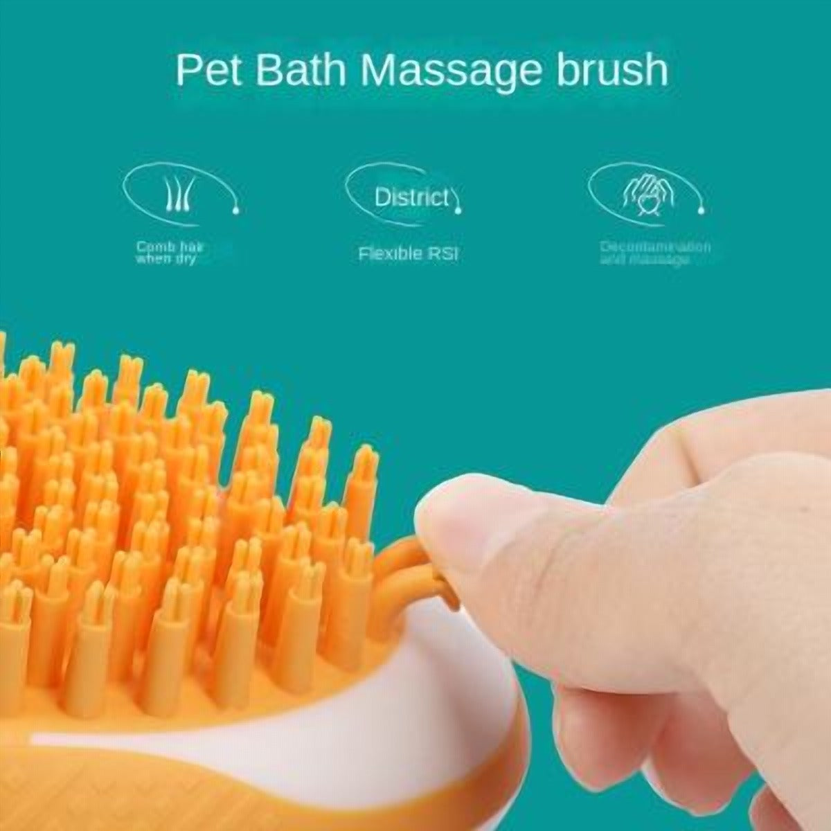 Dog Bath Brush 2-in-1 Pet SPA Massage Comb Soft Silicone Pets Shower Hair Grooming Cmob Dog Cleaning Tool Pet Products - imag