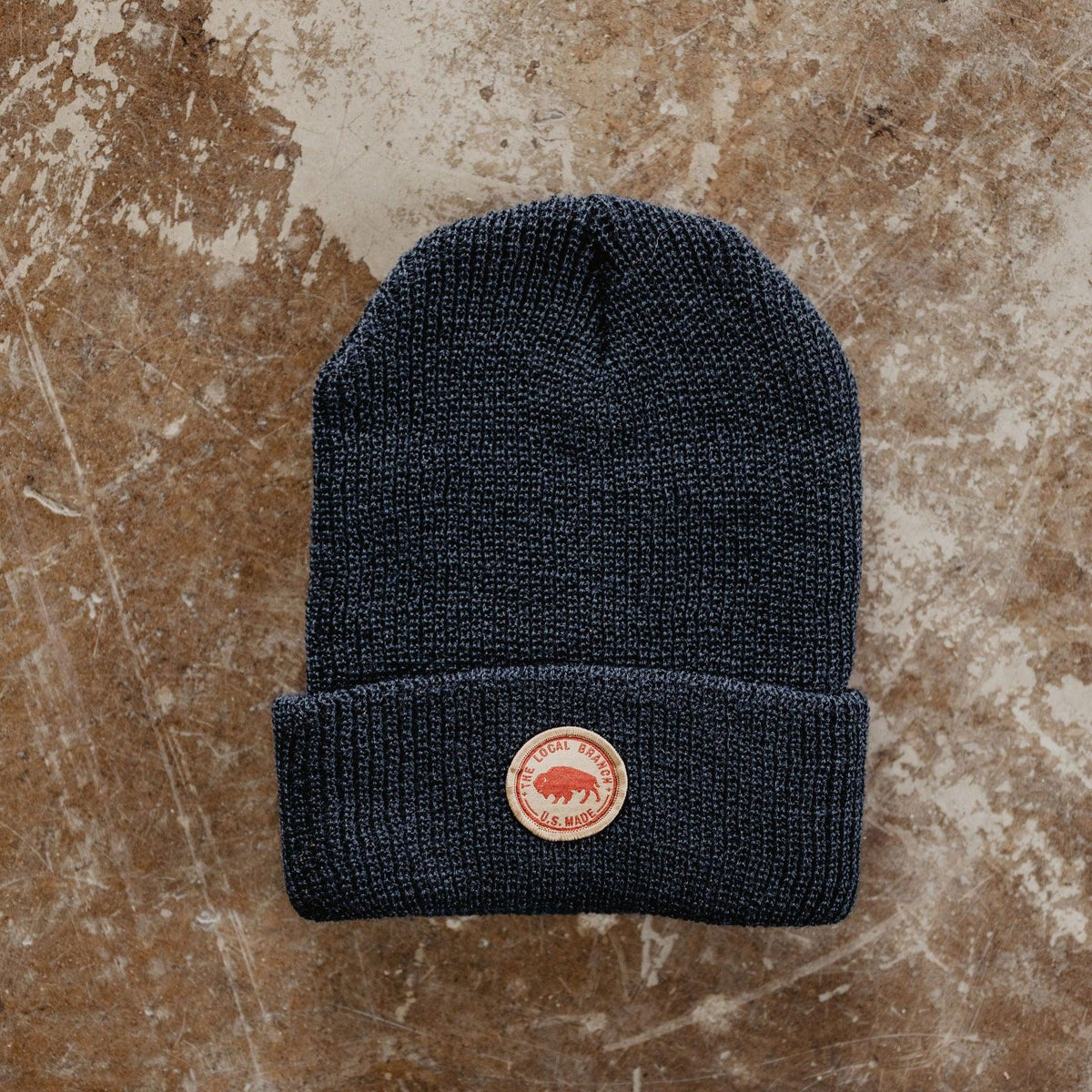 Wool Bison Beanie - USA Made - Deep Navy, Black - view 3