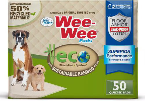 Four Paws Eco Bamboo Dog Pee Pads, 22 x 23-in, 50 count