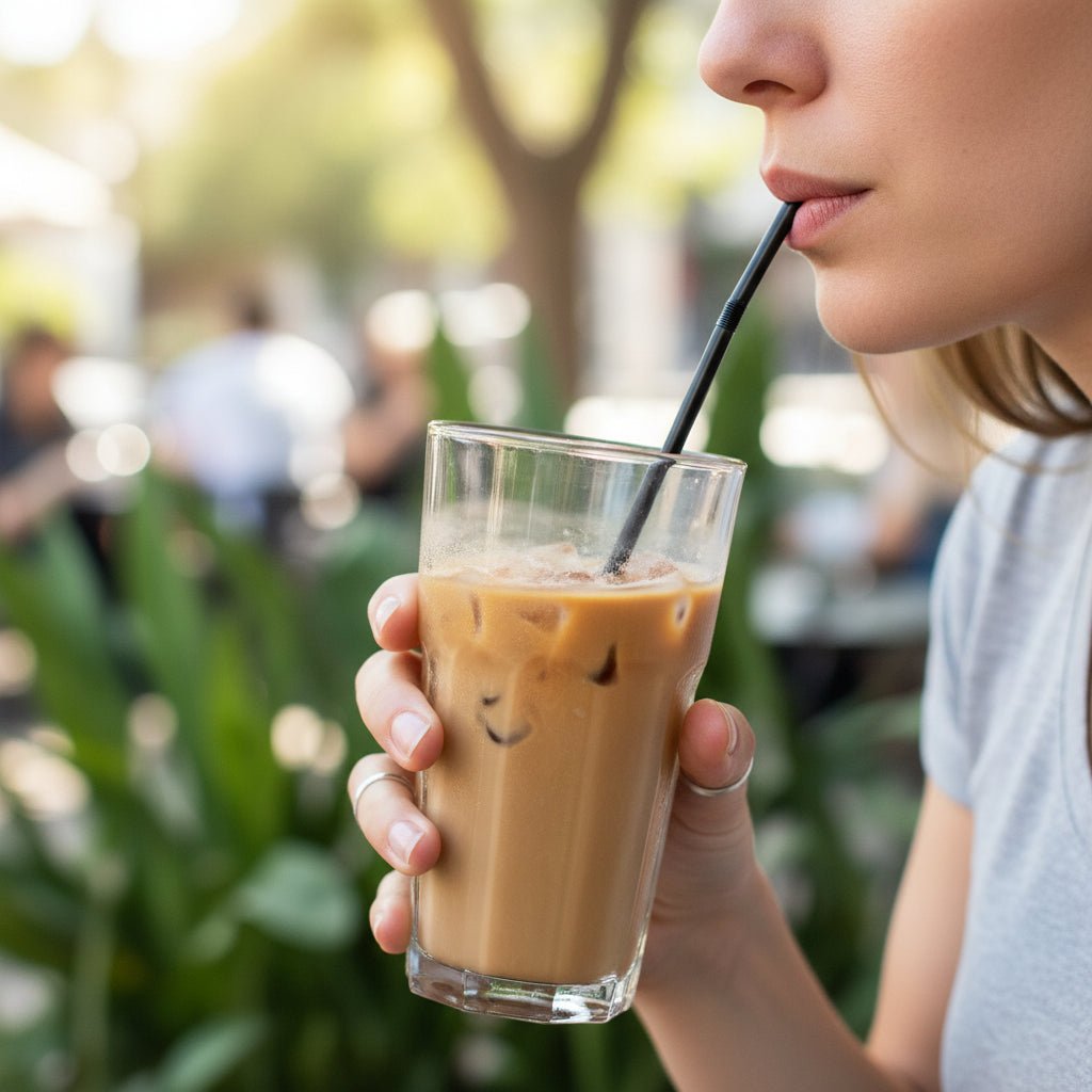 Wrapped 7.75'' x 0.24'' Compostable Black Jumbo Drinking Straws - view 3